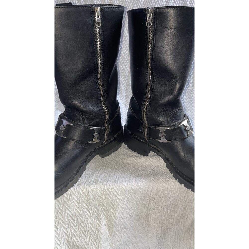HARLEY DAVIDSON BLACK LEATHER RIDING BOOTS MEN'S 10.5 - Picture 13 of 13
